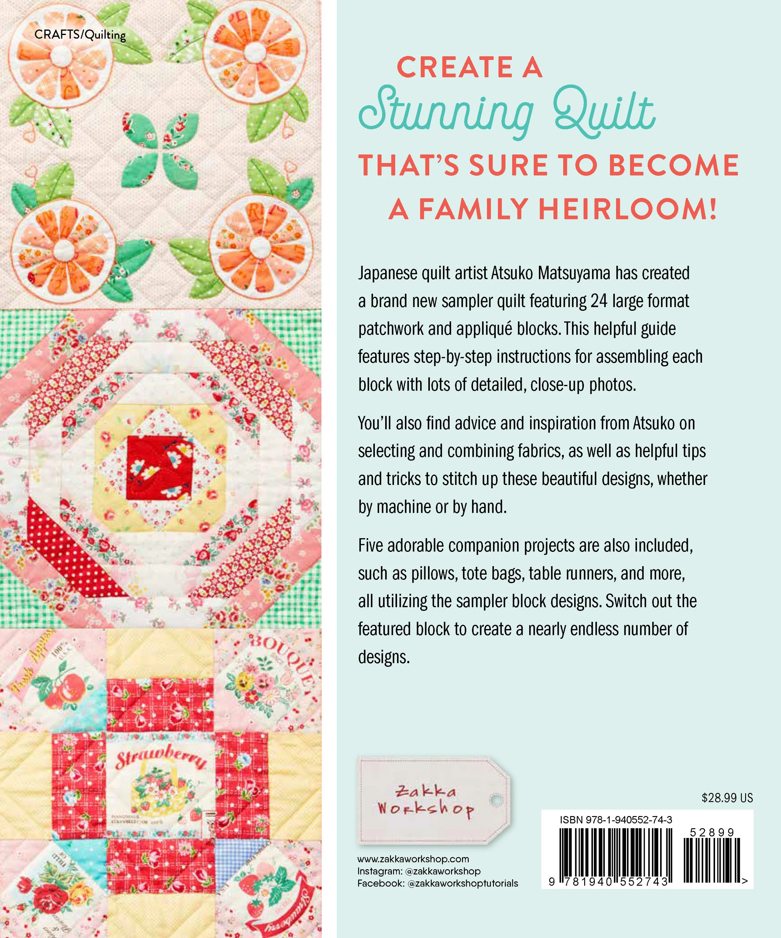 松山敦子　the Vintage Flower Sampler Quilt The Vintage Flower Sampler Quilt — Zakka Workshop Retail